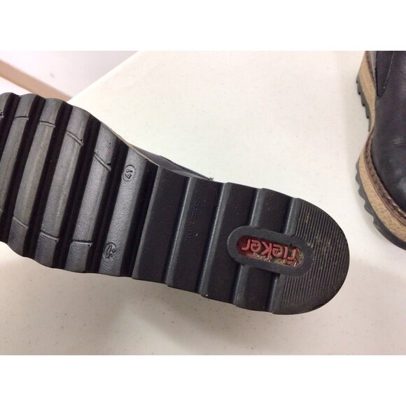 Rieker Leather Platform Ankle Boots Womens 41 - Picture 2 of 7